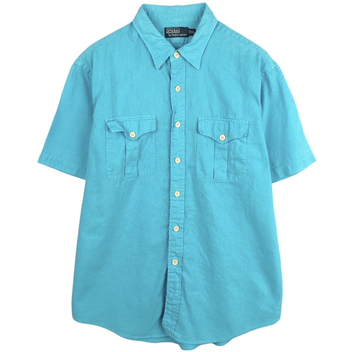 古着 ラルフローレン Ralph Lauren POLO by Ralph Lauren 半袖 リネン×コットンシャツ メンズXL相当/eaa665143