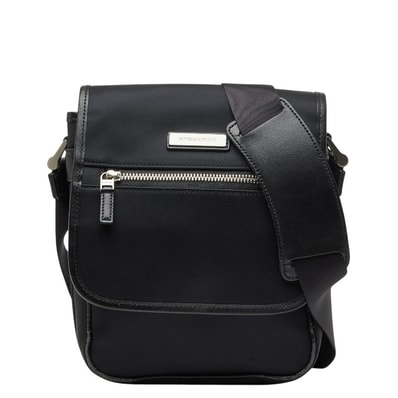 バーバリー ノバチェック ショルダーバッグ 斜め掛け ブラック ナイロン レザー ユニセックス BURBERRY 【中古】