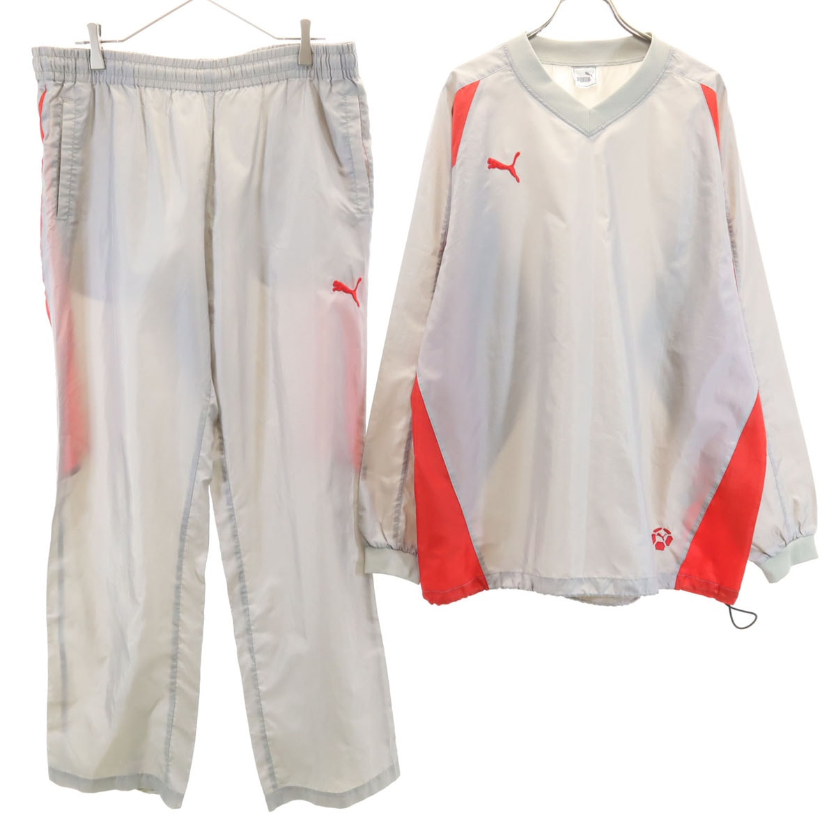 PUMA プーマ 日本製 ピステ 上下セットアップ L-O/L グレー ウインドブレーカー