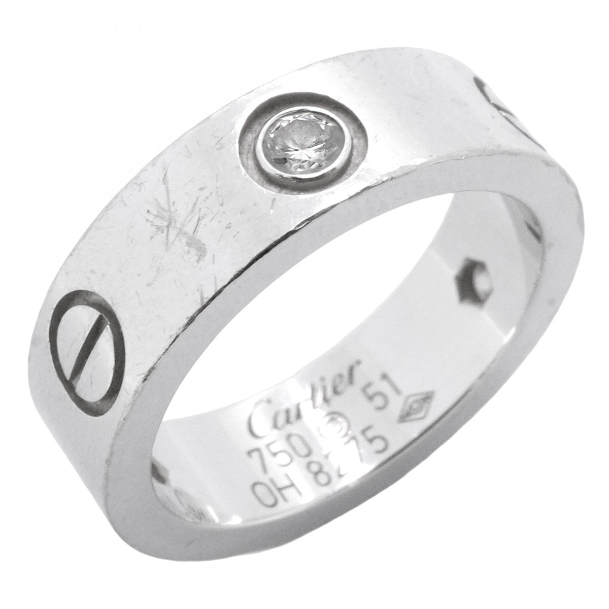 【6jdb0427-33】カルティエ リング ラブ 3PD K18WG ホワイトゴールド ダイヤモンド #51【中古】レディース