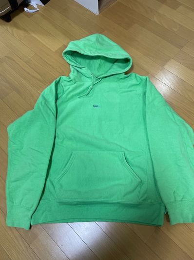 Supreme Micro Logo Hooded Sweatshirt "Bright Green"