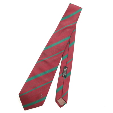 Christian Dior クリスチャンディオール シルク 斜ストライプ柄 ネクタイ ワインレッド