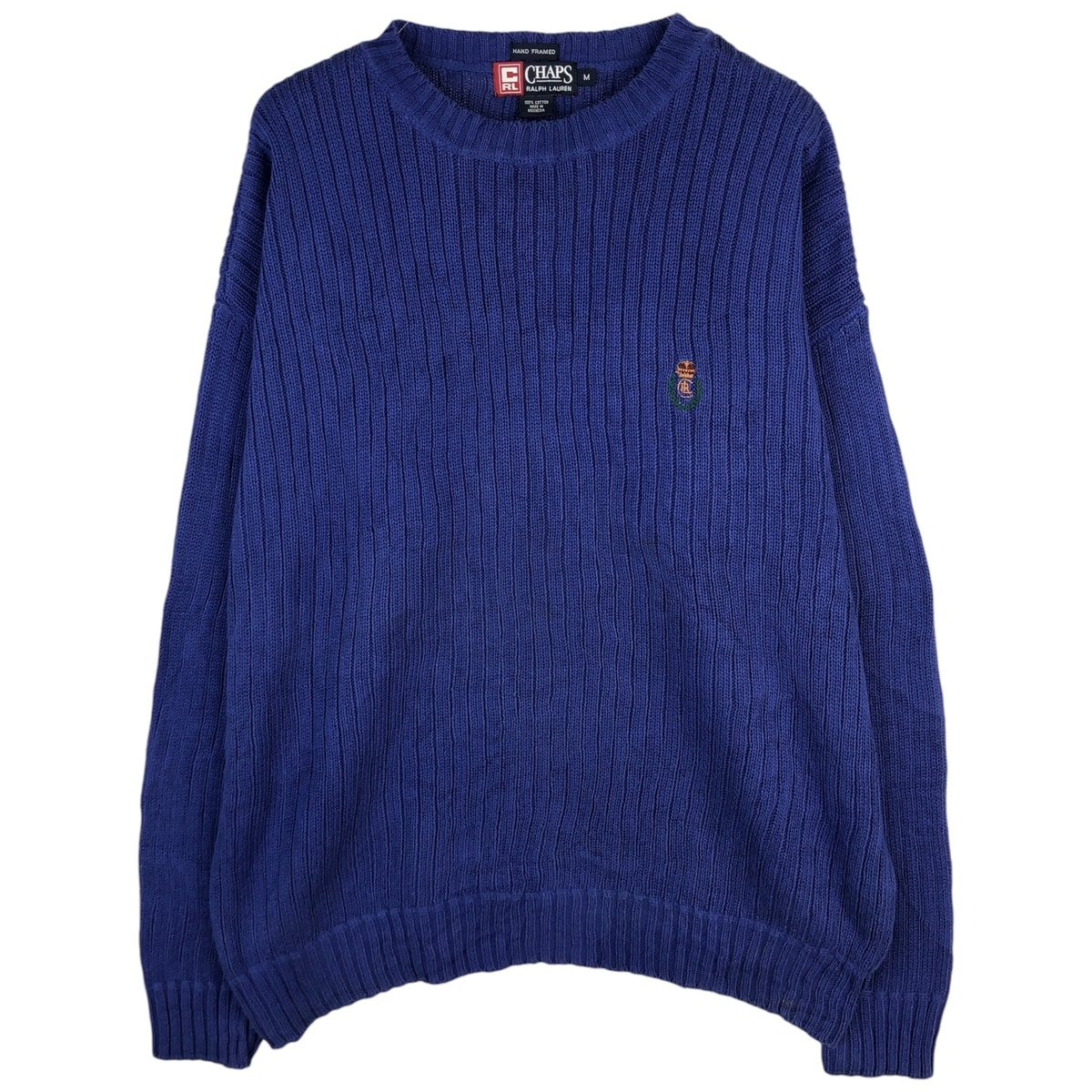 古着 ラルフローレン Ralph Lauren CHAPS チャップス リブ編み コットンニットセーター メンズM相当/eaa604481