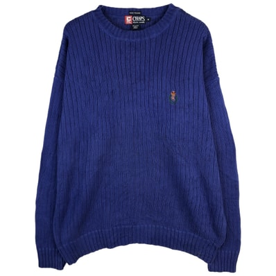 古着 ラルフローレン Ralph Lauren CHAPS チャップス リブ編み コットンニットセーター メンズM相当/eaa604481