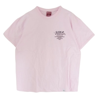 HideandSeek ハイドアンドシーク Tシャツ HAS TEE フロント バック ロゴ プリント ショートスリーブ Tシャツ 半袖カットソー ピンク系 XL【中古】