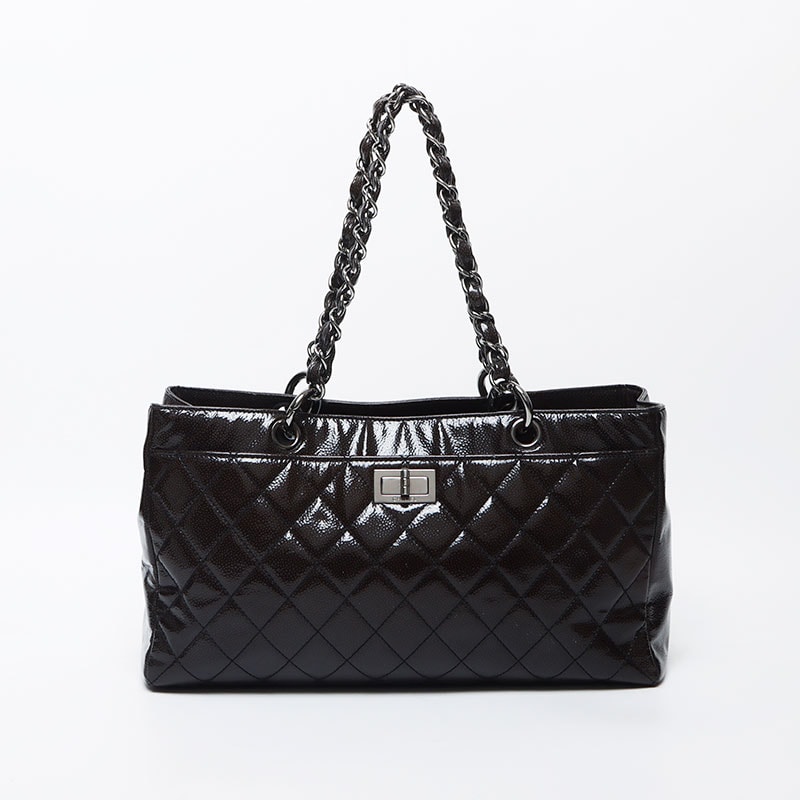 シャネル CHANEL 10番台 ターンロック チェーン PVC シルバー金具 2.55 ハンドバッグ【中古】