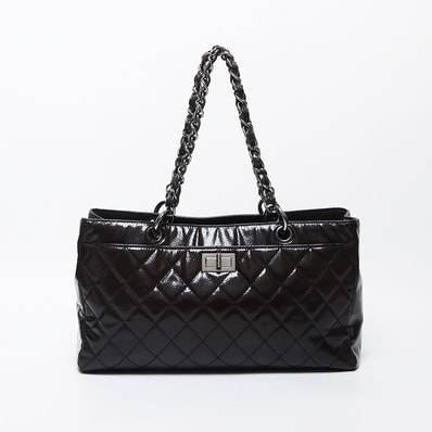 シャネル CHANEL 10番台 ターンロック チェーン PVC シルバー金具 2.55 ハンドバッグ【中古】