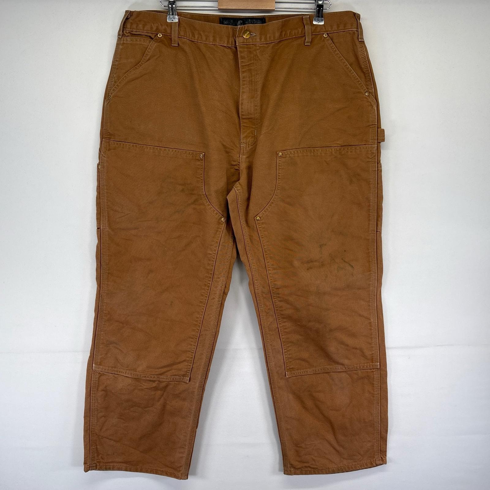 古着 カーハート Carhartt ダック パンツ ペインター ワーク 大きいサイズ ダブルニー W42L30  ブラウン系 メンズ