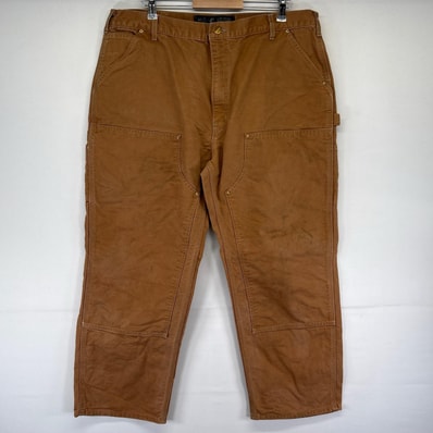 古着 カーハート Carhartt ダック パンツ ペインター ワーク 大きいサイズ ダブルニー W42L30 ブラウン系 メンズ