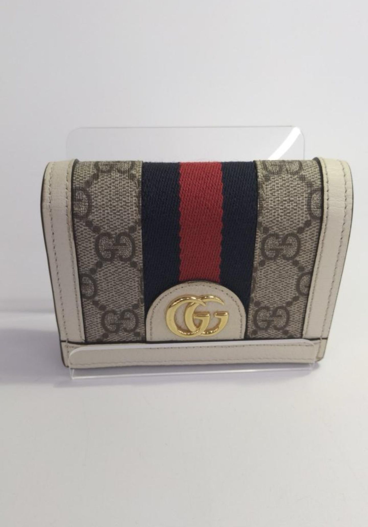 GUCCI Ophidia Card Case Wallet "Beige"