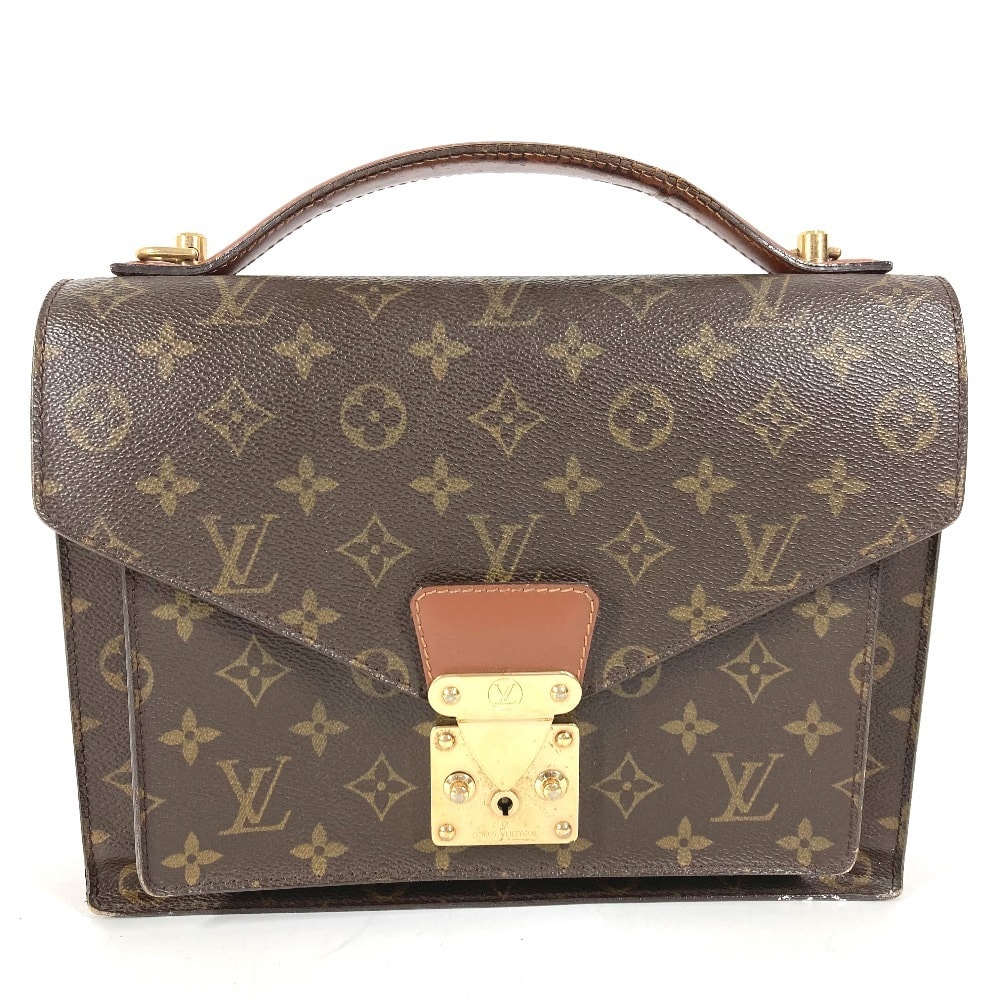 ルイヴィトン LOUIS VUITTON モンソー28 モンソー 28 M51185  モノグラム カバン フラップ 書類バッグ ハンドバッグ モノグラムキャンバス ブラウン