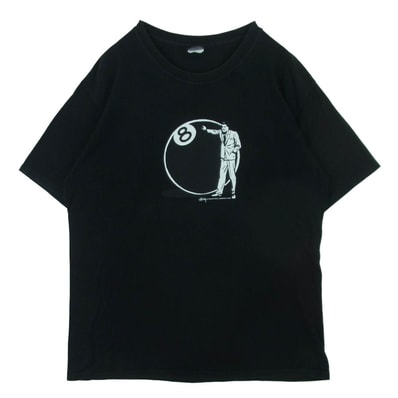 STUSSY ステューシー 8Ball エイトボール 半袖 Tシャツ カットソー コットン メキシコ製 ブラック系 L【中古】