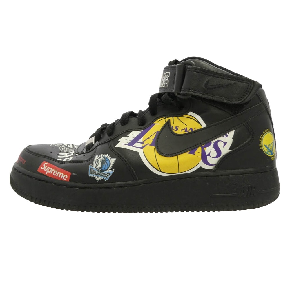 Supreme シュプリーム NIKE ナイキ 18SS AQ8017-001 × NIKE AIR FORCE 1 MID NBA TEAM Black ナイキ エアフォース1 ミッド エヌビーエーチーム ミドルカット ミッド スニーカー 27cm【中古】