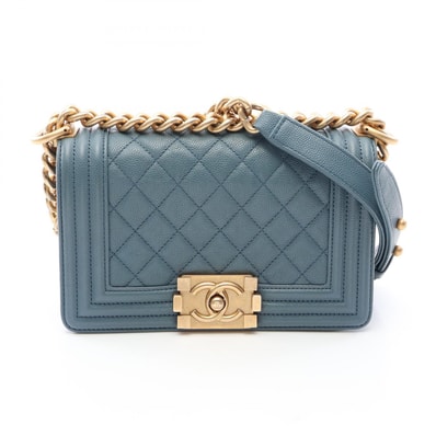 シャネル CHANEL ボーイシャネル スモール ショルダーバッグ バッグ キャビアスキン(グレインドカーフ) レディース ブルー系 【中古】