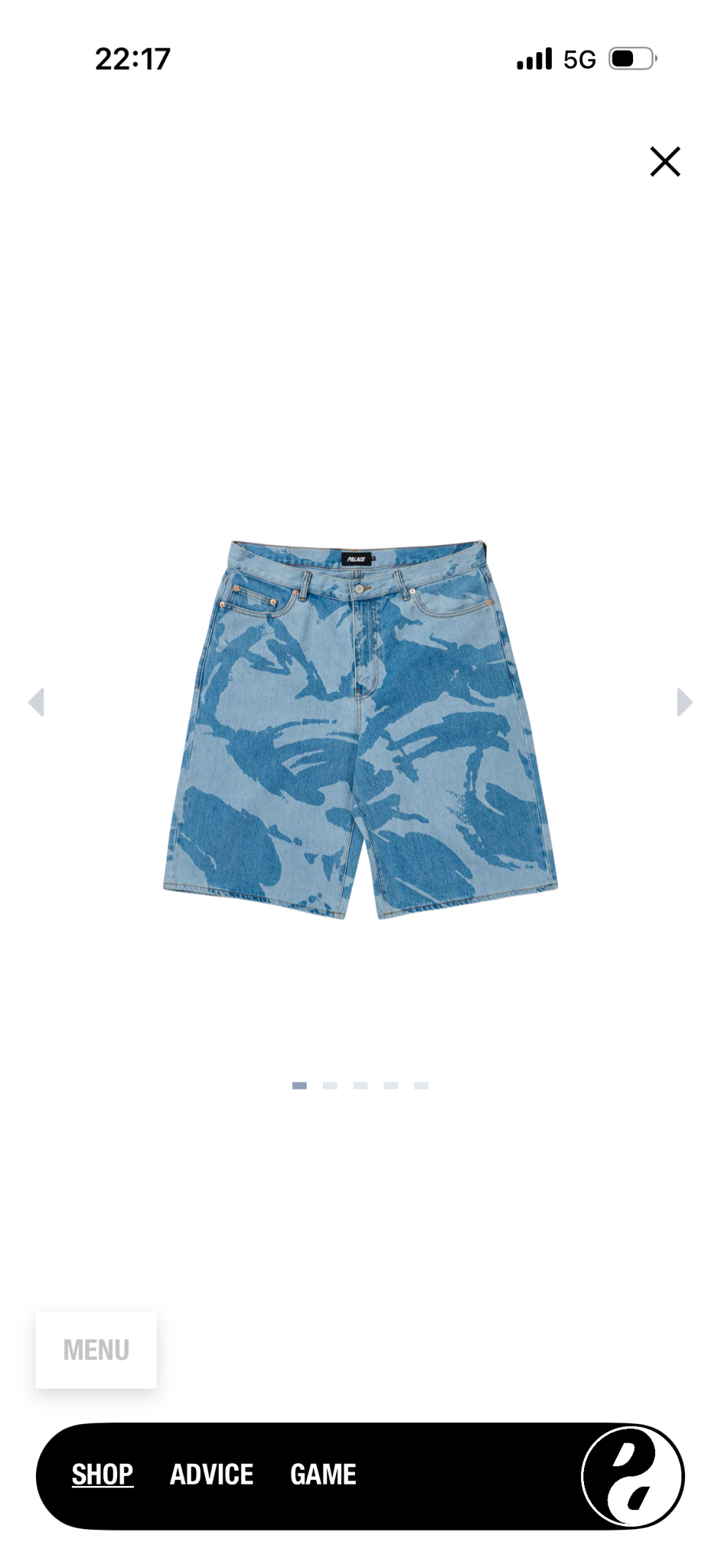 PALACE BAGGY JEAN SHORT 30インチ