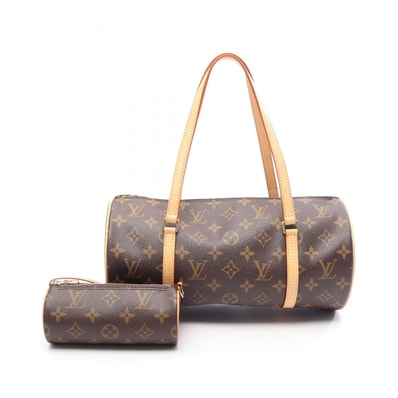 ルイ・ヴィトン LOUIS VUITTON パピヨン30 モノグラム ハンドバッグ バッグ PVCコーティングキャンバス レザー レディース ブラウン系 M51385 【中古】