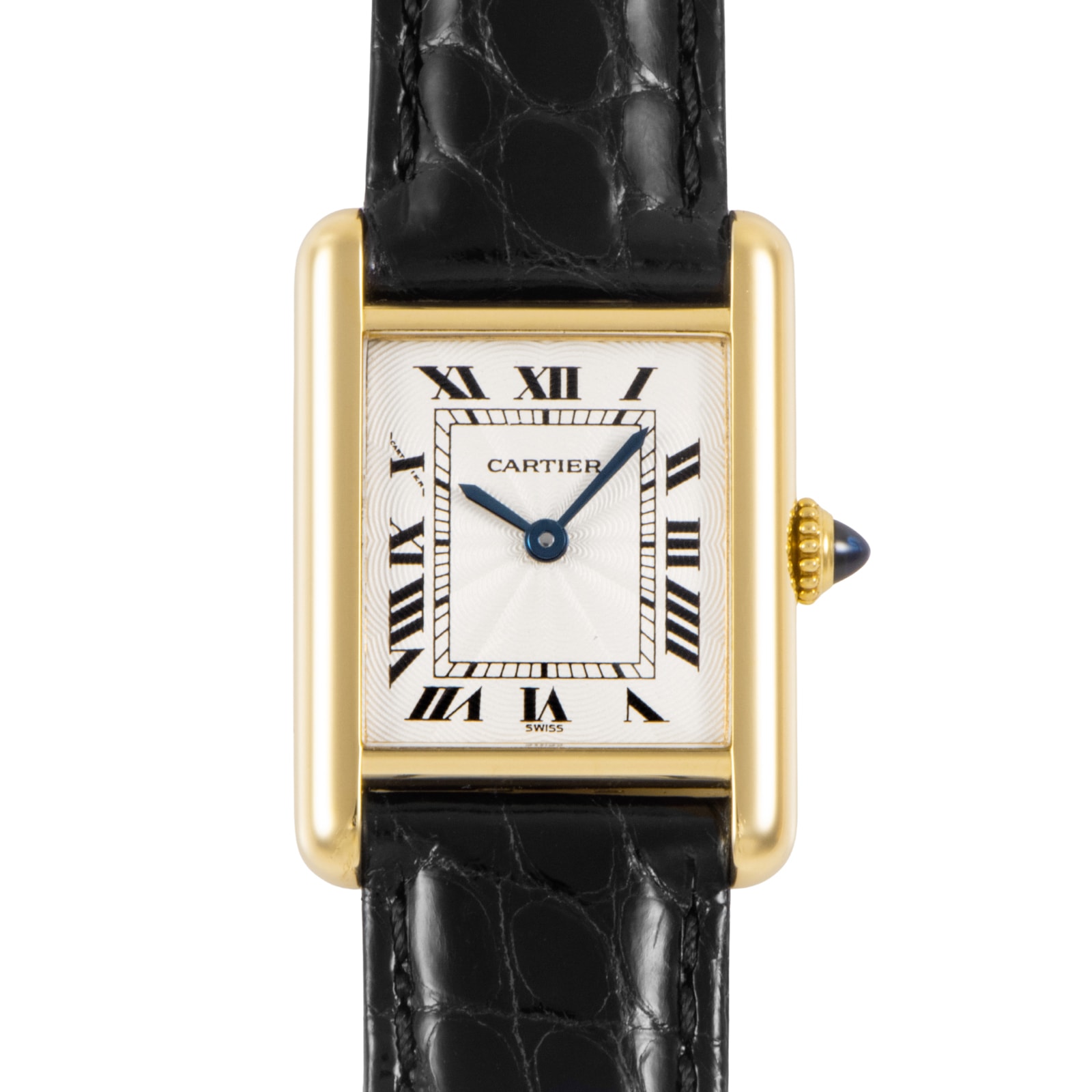 CARTIER カルティエ タンクルイSM ギョーシェ Dバックル 878087 K18YG【中古】