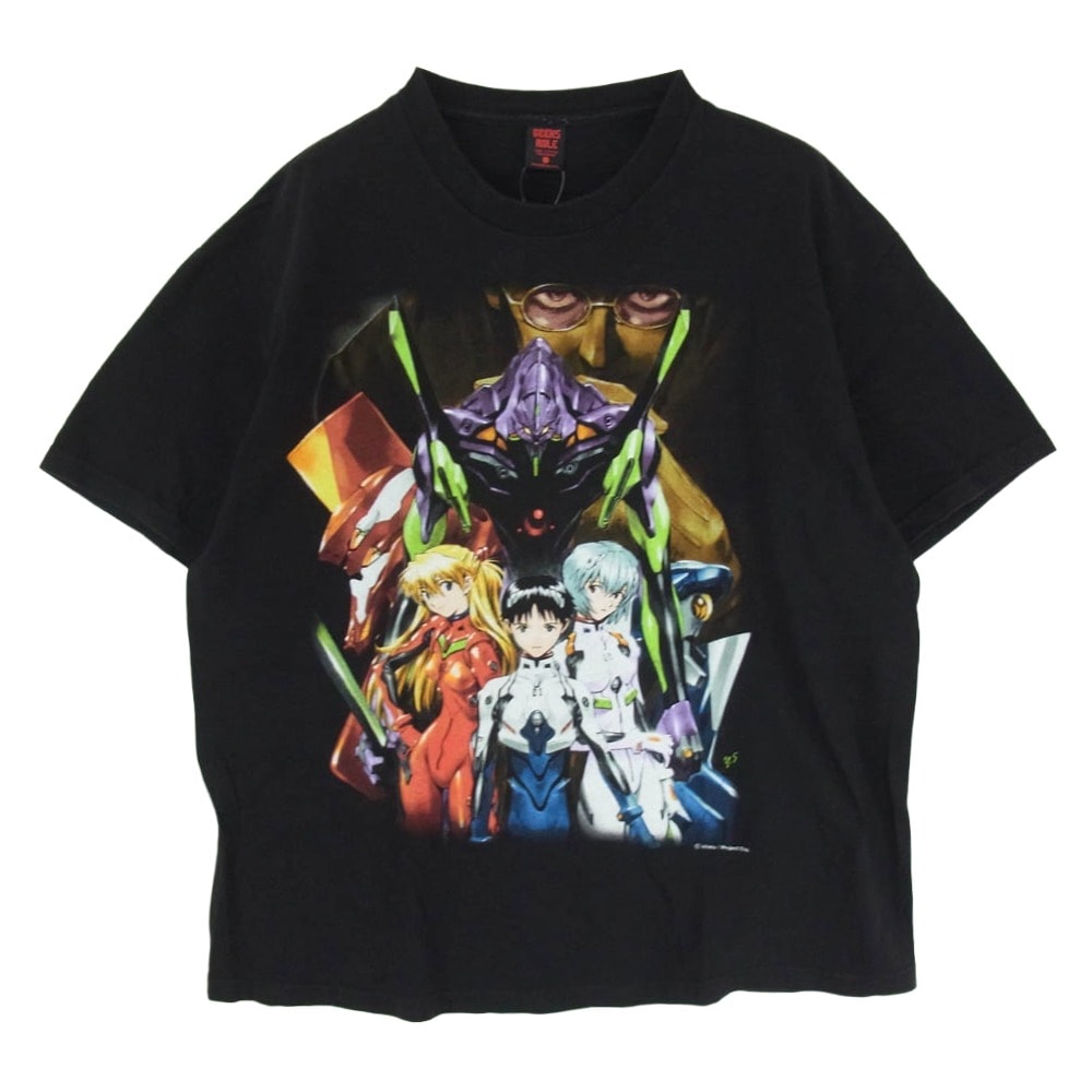 GEEKS RULE ギークスルール Tシャツ 15 × NEON GENESIS EVANGELION SILKSCREEN PRINTING T SHIRT VOL.03 新世紀エヴァンゲリオン プリント 半袖 Tシャツ ブラック XXL 【中古】