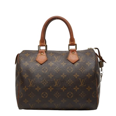 ルイ ヴィトン モノグラム スピーディ25 ミニボストンバッグ ハンドバッグ M41528 ブラウン PVC レザー レディース LOUIS VUITTON 【中古】