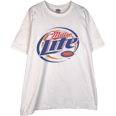 古着 フルーツオブザルーム FRUIT OF THE LOOM HEAVYcotton MILLER LITE BEER ミラーライトビール アドバタイジングTシャツ メンズXL相当/eaa645844