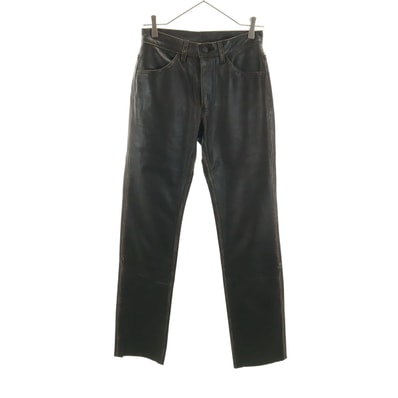 Levi's リーバイス 牛革 レザーパンツ W28 ダークブラウン