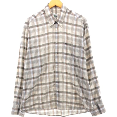古着 ラコステ LACOSTE 長袖 ボタンダウンチェックシャツ メンズL相当/eaa549099
