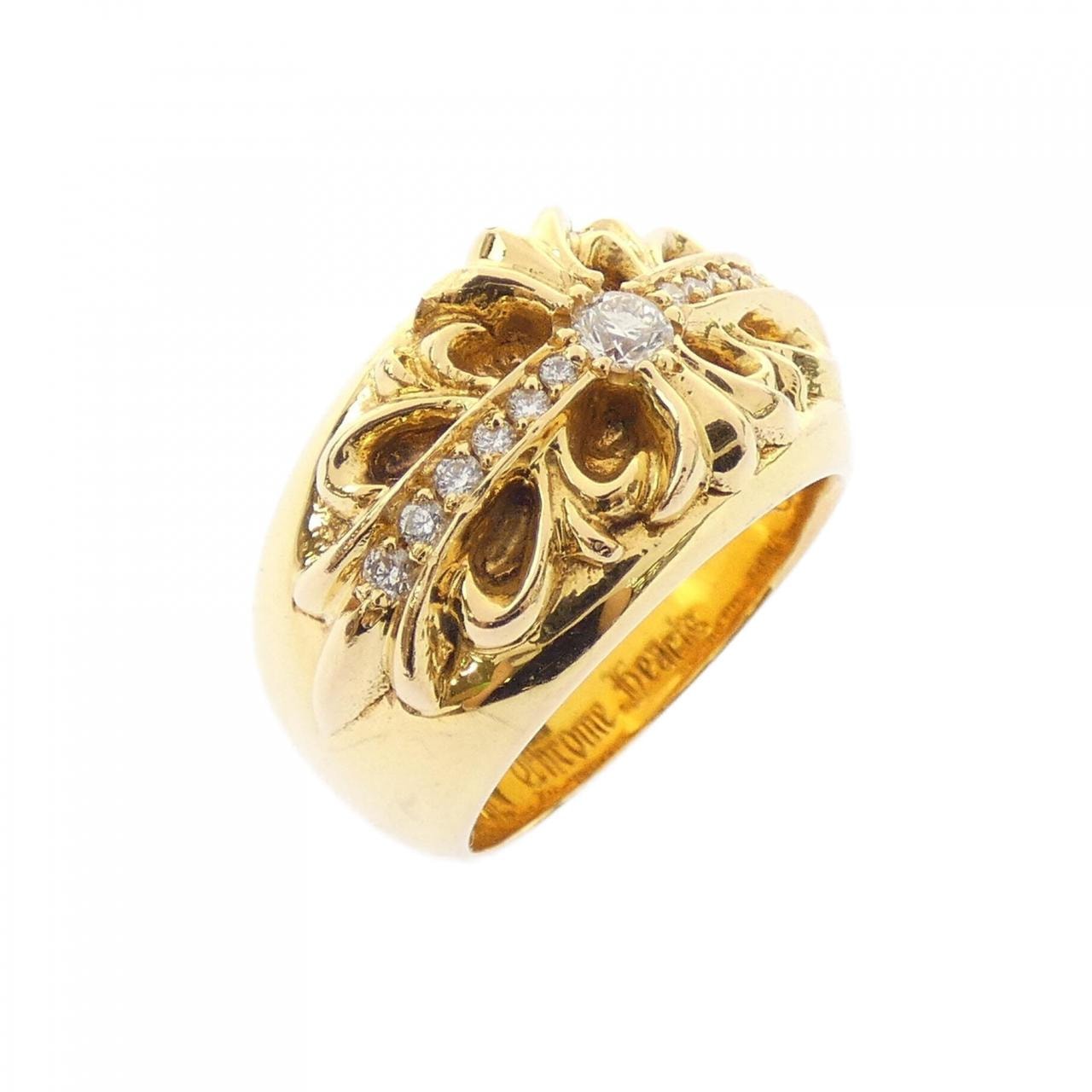 クロムハーツ CHROME HEARTS FLORAL CROSS GLD PAVE DMND フローラルクロス 207009009GLDXXX002 RING