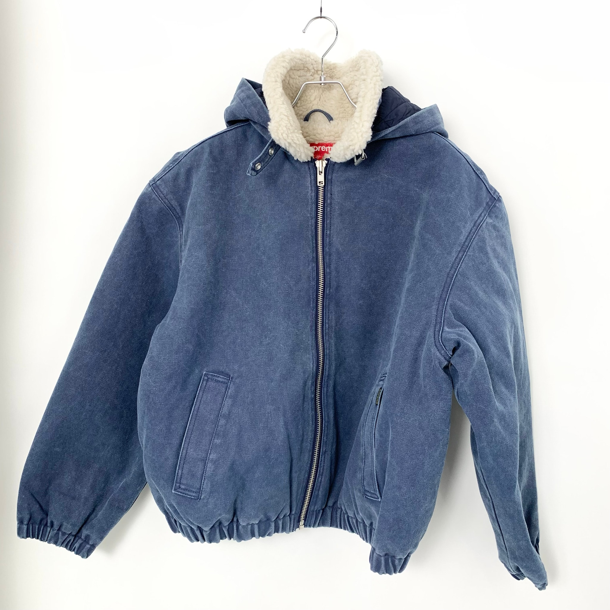 Supreme Faux Shearling Lined Bomber Jacket "Navy"