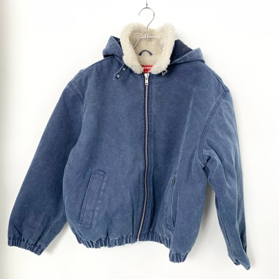 Supreme Faux Shearling Lined Bomber Jacket "Navy"