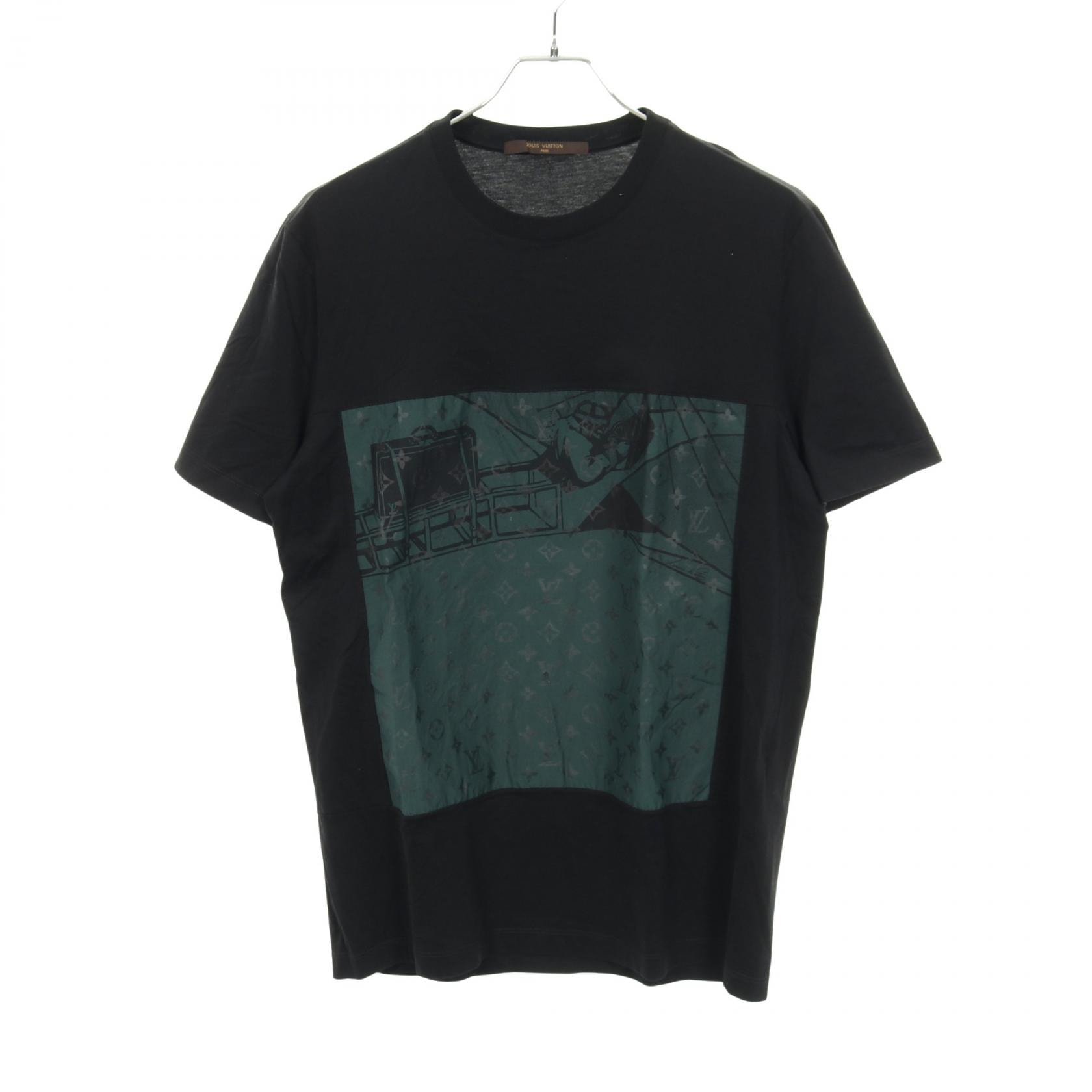 ルイ・ヴィトン LOUIS VUITTON モノグラム 半袖Tシャツ 衣料品 トップス コットン メンズ ブラック系 / グリーン系 RM142M H6Y17WJEZ 【中古】