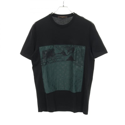 ルイ・ヴィトン LOUIS VUITTON モノグラム 半袖Tシャツ 衣料品 トップス コットン メンズ ブラック系 / グリーン系 RM142M H6Y17WJEZ 【中古】