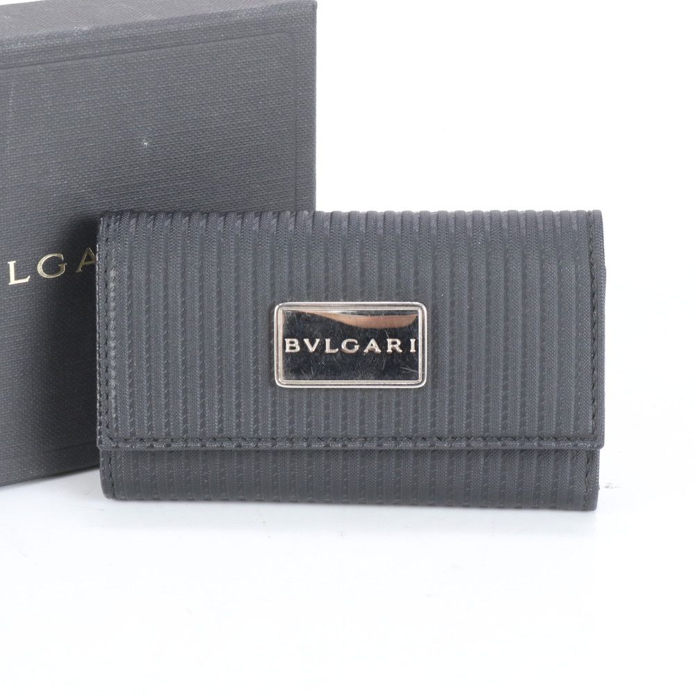 ■美品 ブルガリ ミレリゲ シルバー 金具キーケース レザー