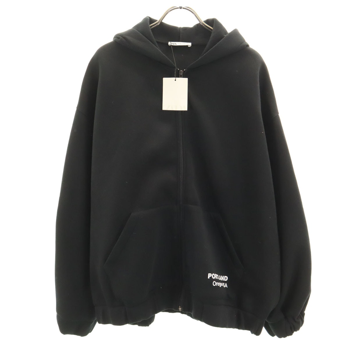 未使用 ZARA ザラ 長袖 ジップパーカー M ブラック タグ付き