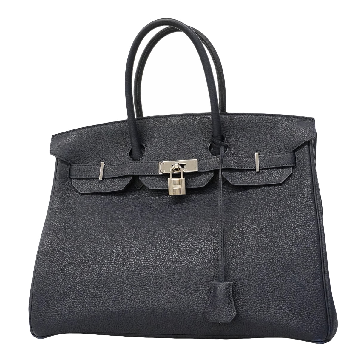 【6ge5476】エルメス ハンドバッグ バーキン35 トゴ ブルーニュイ シルバー金具 T刻印【中古】メンズ