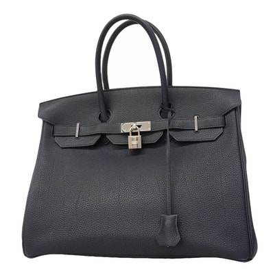 【6ge5476】エルメス ハンドバッグ バーキン35 トゴ ブルーニュイ シルバー金具 T刻印【中古】メンズ