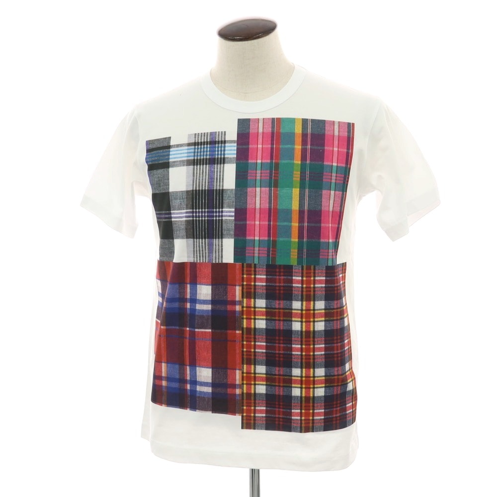 【中古】コムデギャルソンシャツ COMME des GARCONS SHIRT 2025年春夏 コットン クルーネック 半袖Tシャツ ホワイト【サイズL】【メンズ】