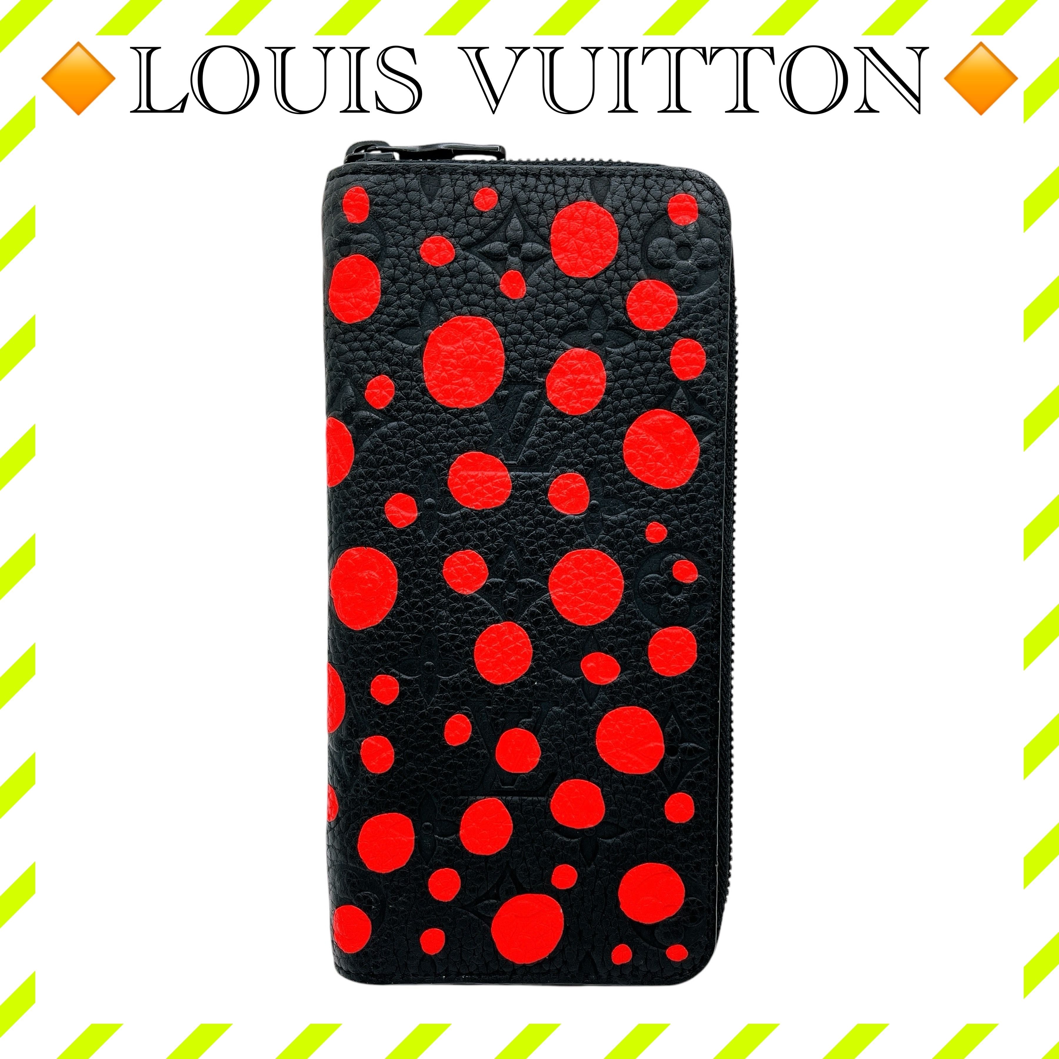 Louis Vuitton x Yayoi Kusama Zippy Wallet Vertical Taurillon Monogram Leather Infinity Dots Japan Exclusive "Noir"