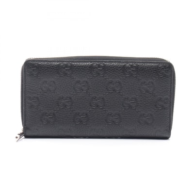 グッチ GUCCI グッチ インプリント ラウンド長財布 財布 レザー レディース ブラック系 835003 【中古】