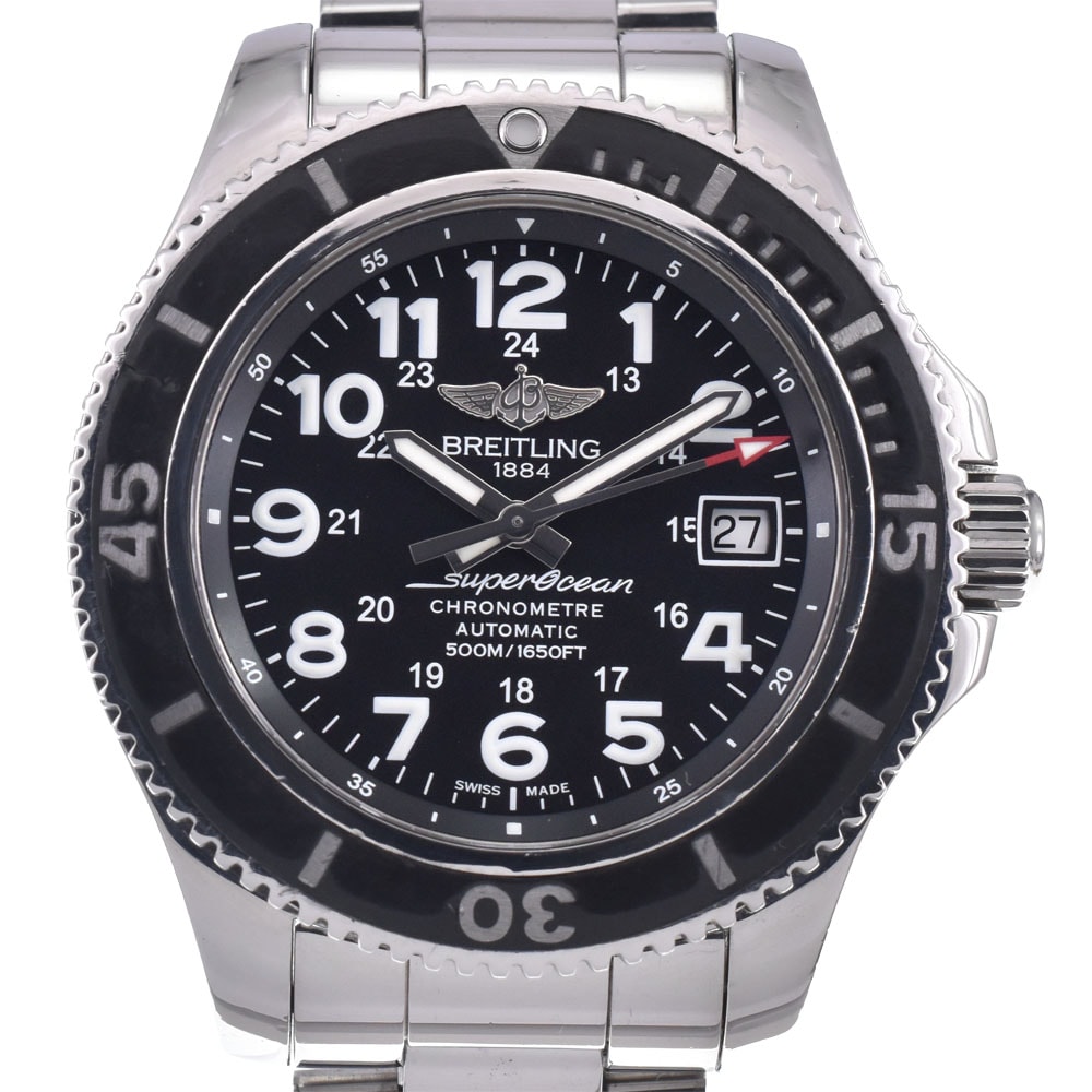 ブライトリング BREITLING A17365 スーパーオーシャンII ブラック 自動巻き メンズ 良品 内箱付き 腕時計 M#148177