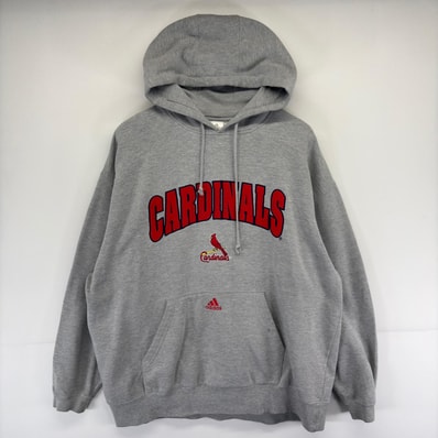 古着 アディダス adidas パーカー プルオーバー チームロゴ スウェット ワッペン 大きいサイズ 2XL グレー系 メンズ