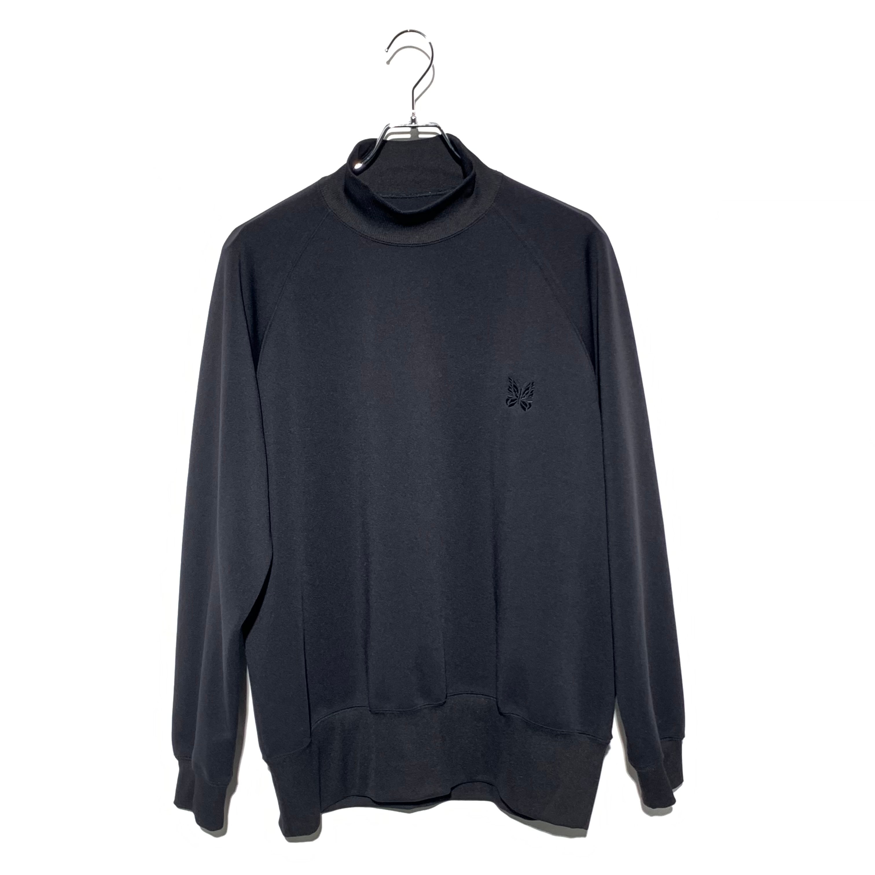 NEEDLES L/S Mock Neck Tee - PE/PU Jersey Black