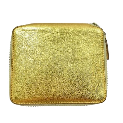 COMME des GARCONS コムデギャルソン 二つ折り財布 SA2100G WALLET メタリック ジップ ウォレット 財布 ゴールド系【中古】
