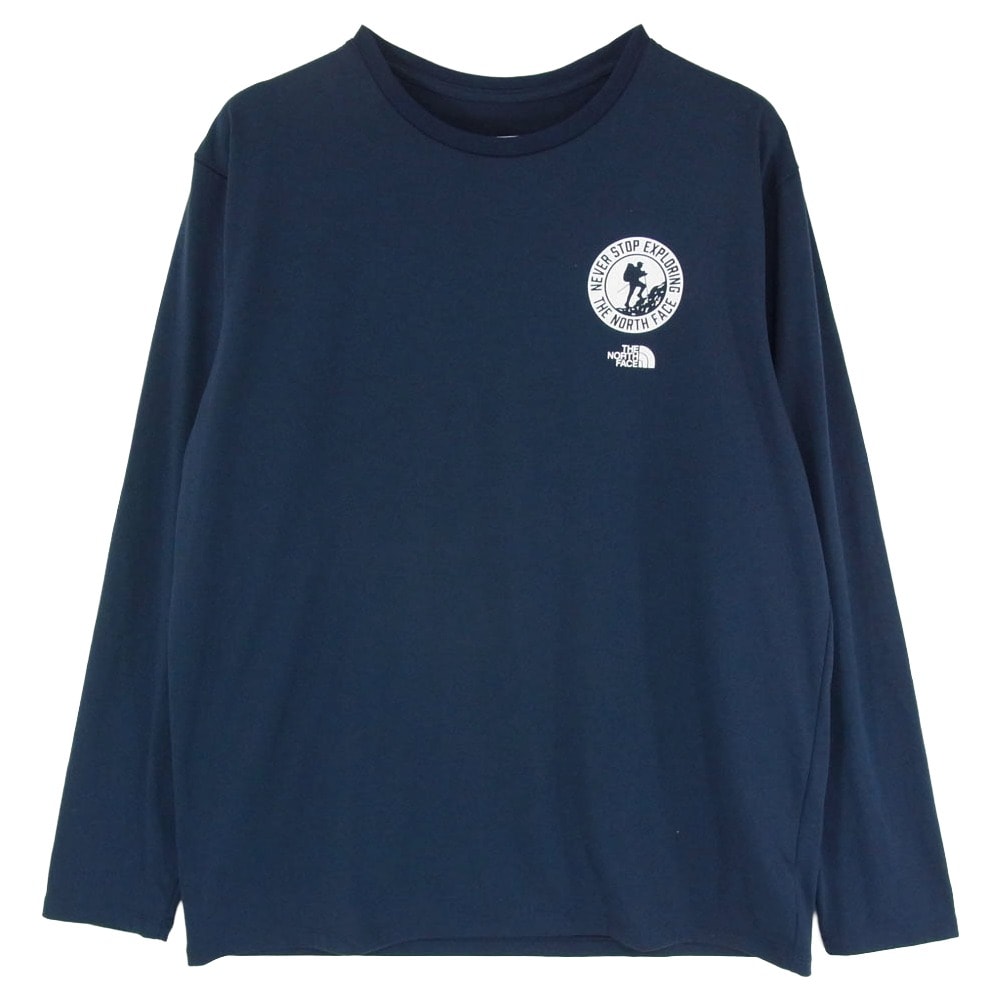 THE NORTH FACE ノースフェイス カットソー NT82287 L/S Activity Patch Logo Tee アクテビティ パッチ ロゴ 長袖 Tシャツ カットソー ネイビー系 L【中古】