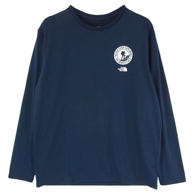 THE NORTH FACE ノースフェイス カットソー NT82287 L/S Activity Patch Logo Tee アクテビティ パッチ ロゴ 長袖 Tシャツ カットソー ネイビー系 L【中古】