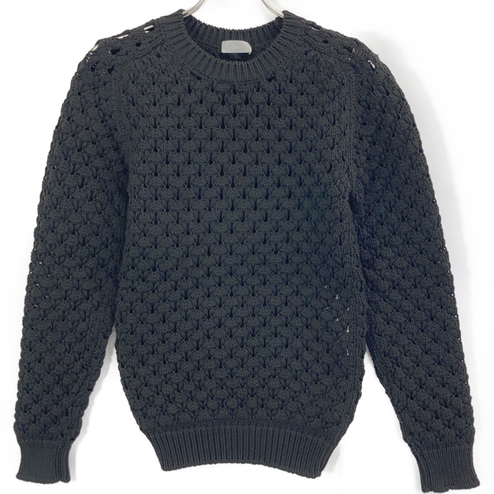 ディオールオム 563M612AT120 ブラック 透かし編み ニット セーター XS