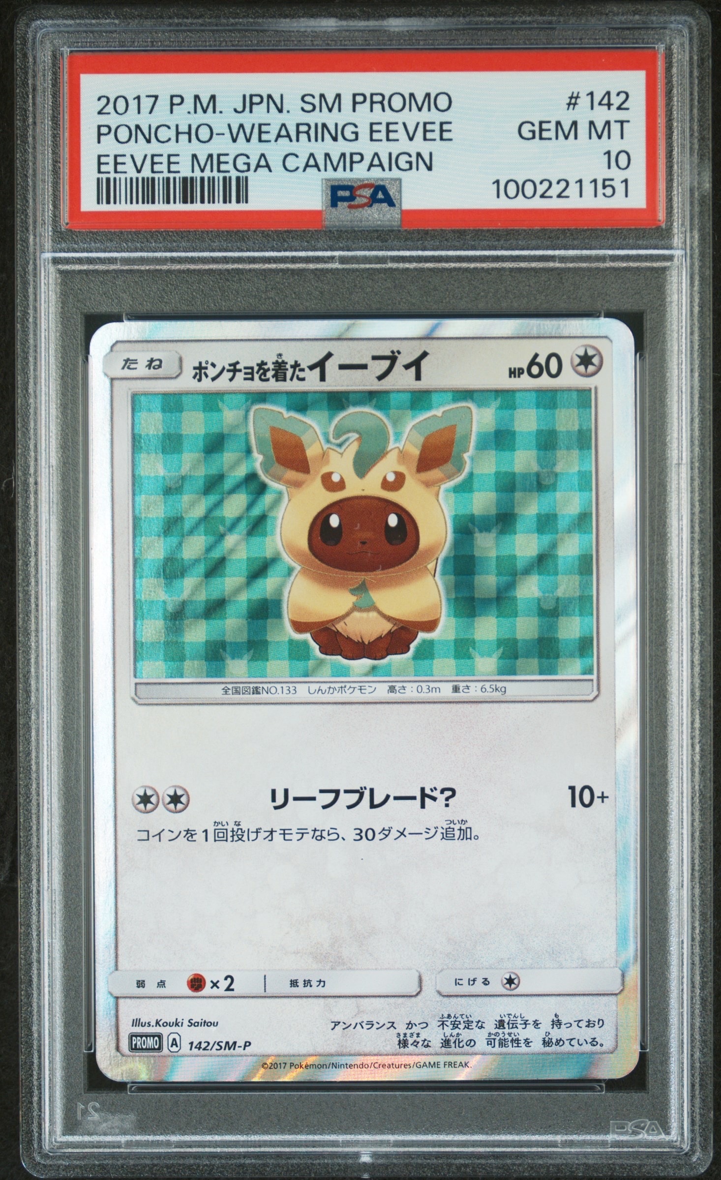 ポンチョを着たイーブイ: プロモ[SM-P 142](プロモーションカード「SM