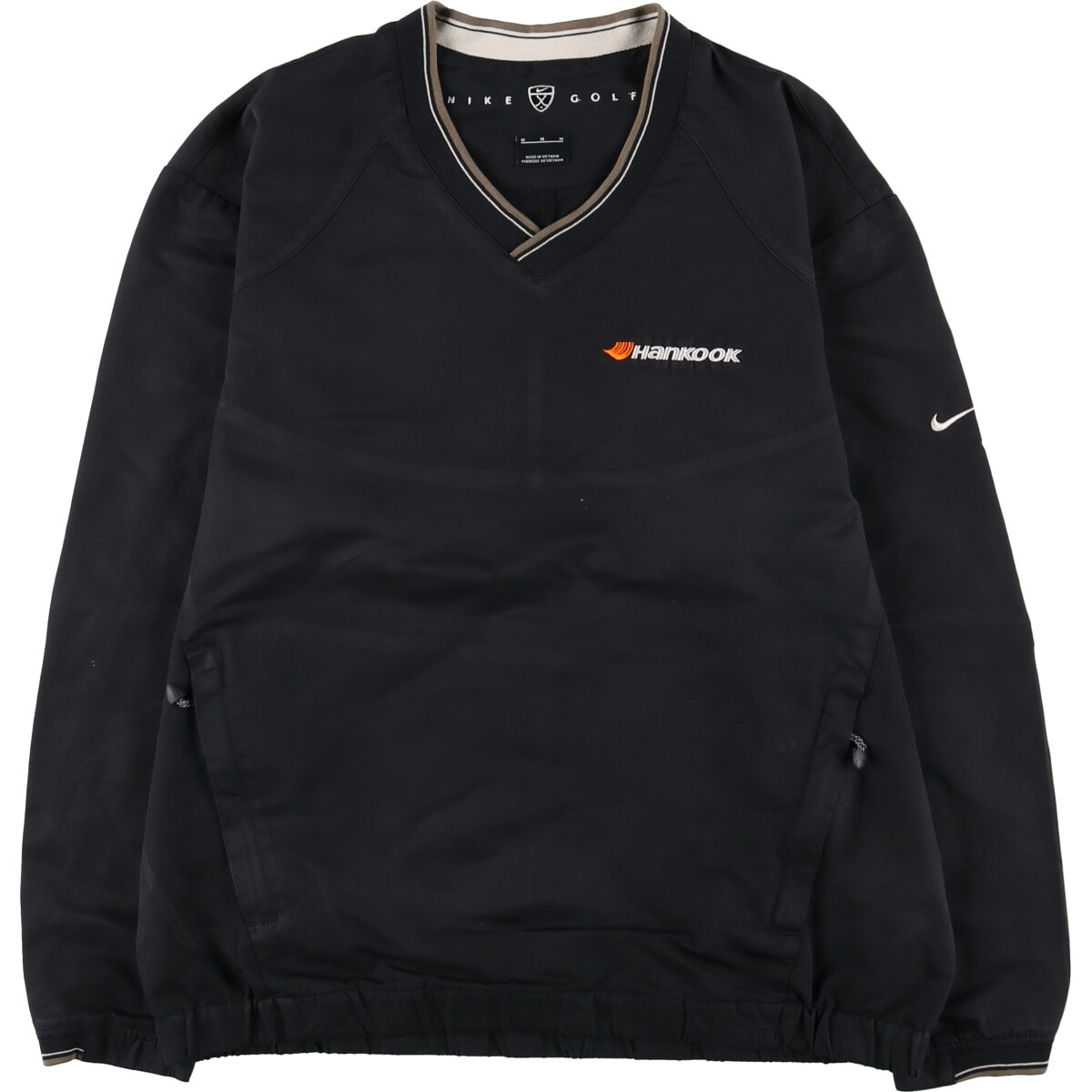 古着 00年代 ナイキ NIKE GOLF ゴルフ HANKOOK ハンコック Vネック ウォームアッププルオーバー メンズM相当/eaa515808