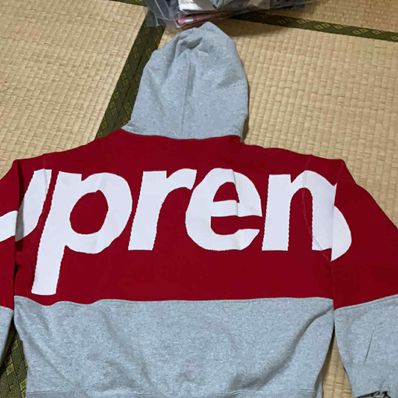 Supreme Big Logo Jacquard Hooded Sweatshirt "Heather Grey"
