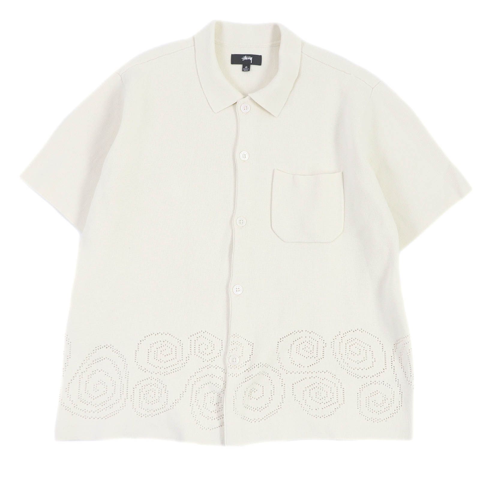 Stussy Perforated Swirl Knit Shirt "Natural"