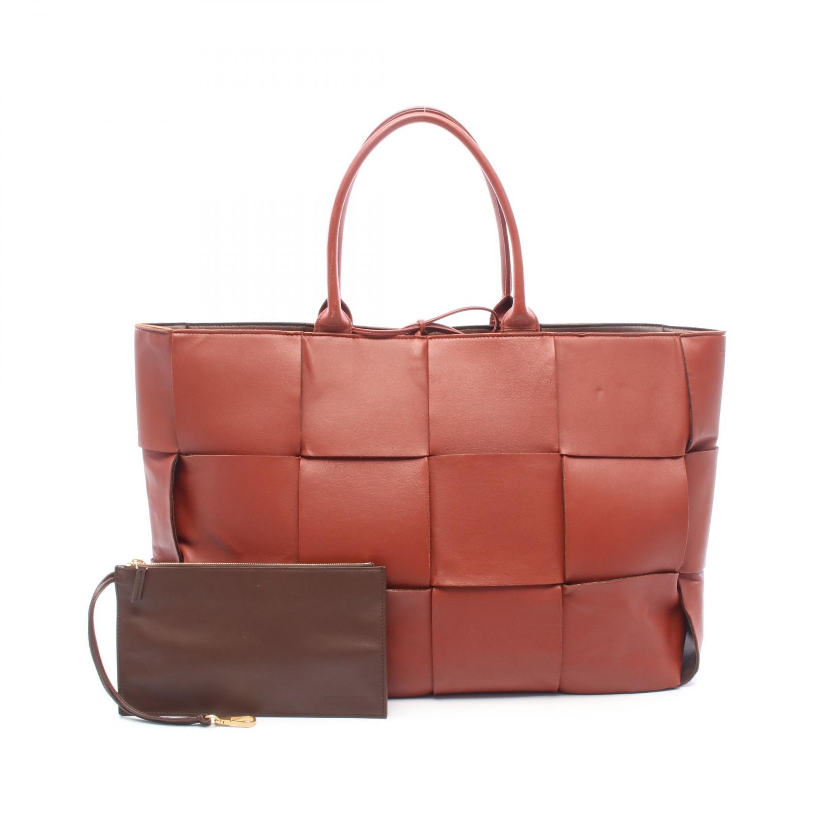 ボッテガヴェネタ BOTTEGA VENETA THE ARCO TOTE アルコ ラージ イントレチャート トートバッグ バッグ レザー メンズ ブラウン系 【中古】